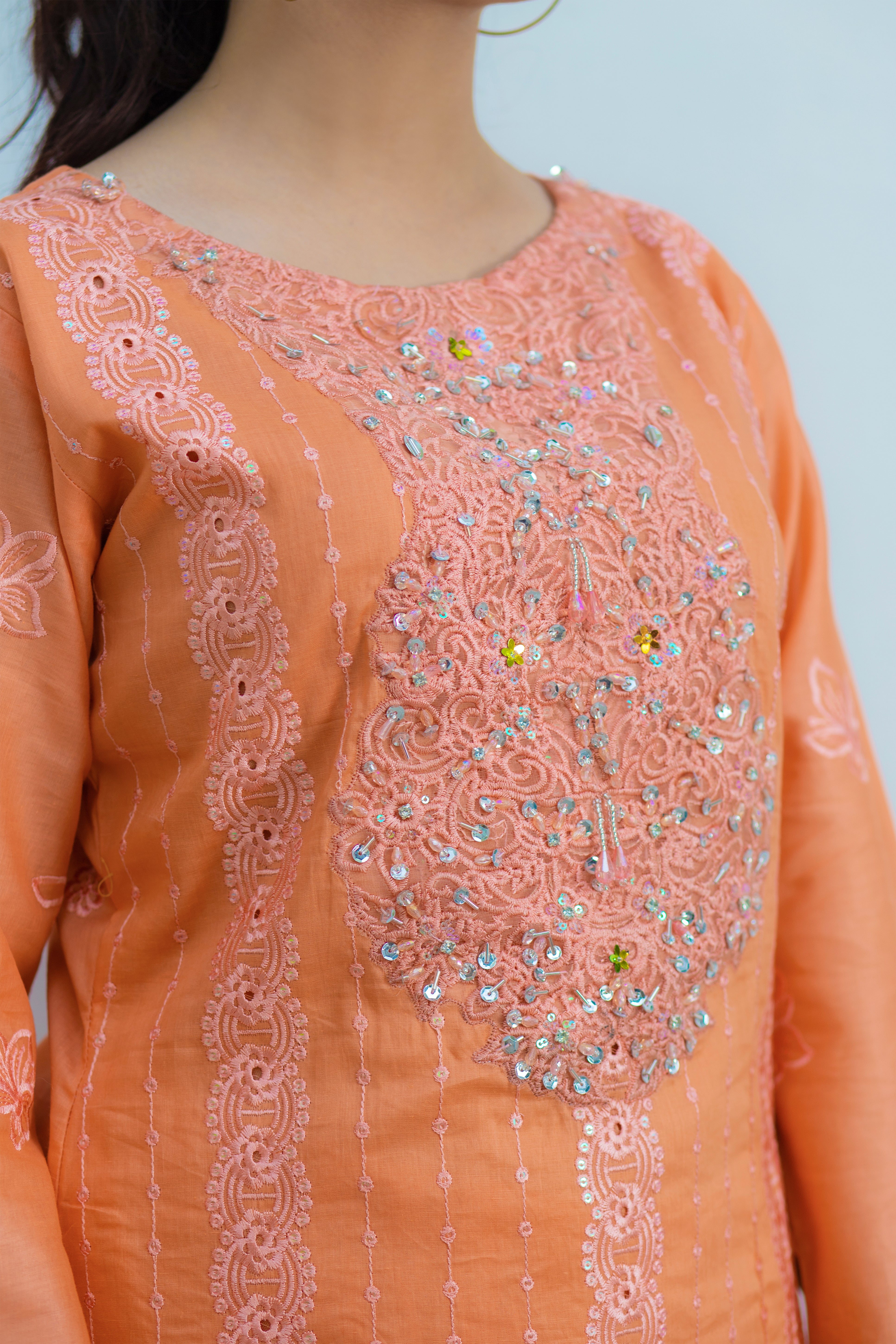 Gul unstitched chikankari embroidered